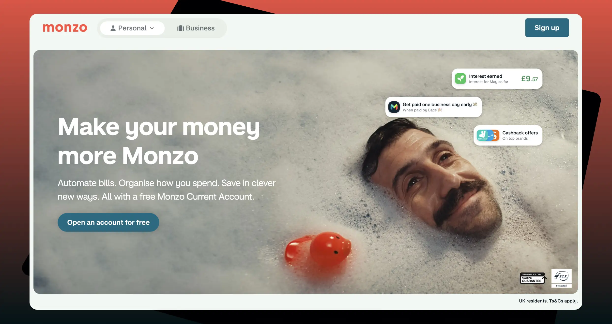 monzo screen 1